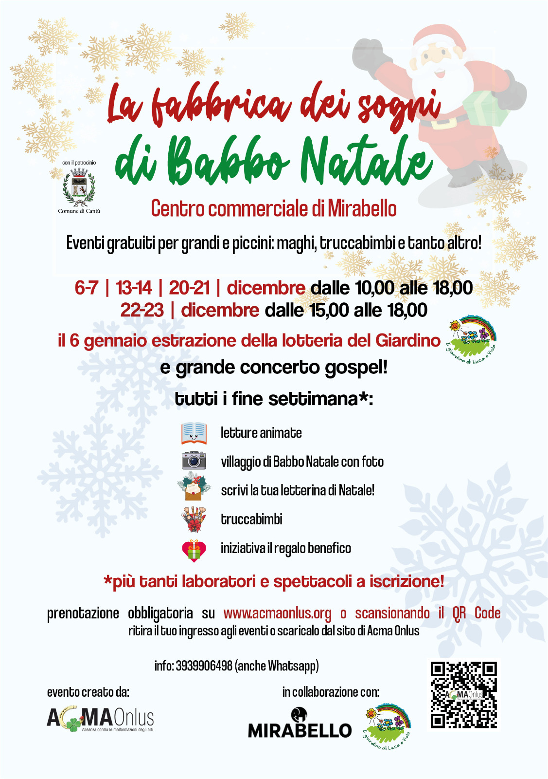 Locandina con appuntamenti NATALE 2025